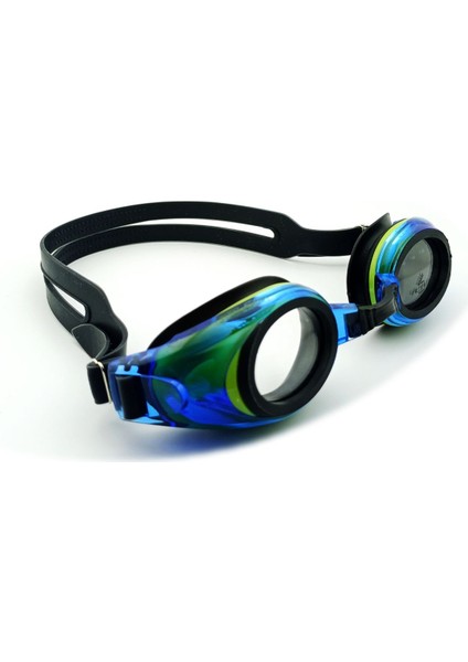 Mavi- Yeşil Yüzücü Gözlüğü, Numaralı ve Rahat Kullanımlı, Parlak Ped Ile