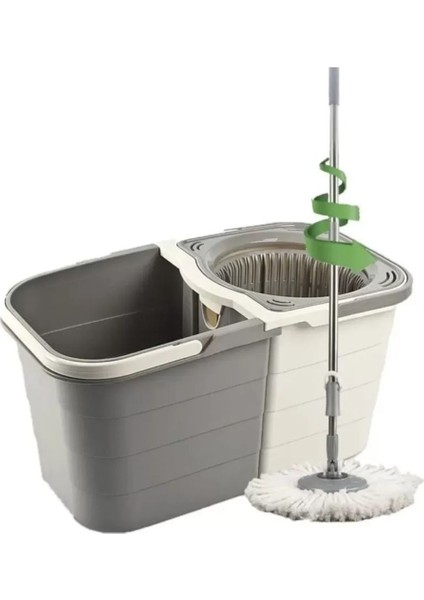 Ayrılabilir Çift Hazneli Turbo Döner Mop Seti, Büyük Temizlik Seti 19 Litre