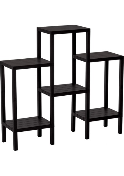 6 Raflı - Siyah Modüler Ünite Plastik