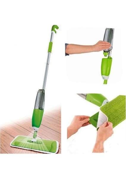 Pratik Sprey Mop Temizlik Seti, Deterjan Hazneli, 2'li Paket