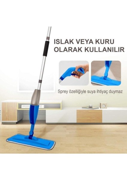 Pratik Sprey Mop Temizlik Seti, Deterjan Hazneli, 2'li Paket