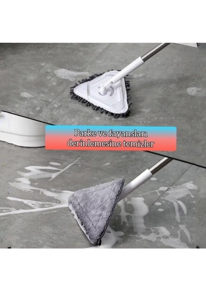 Teleskopik Saplı Üçgen Mop, Cam, Duvar, Tavan, Fayans ve Parke Temizleyici fiyatları