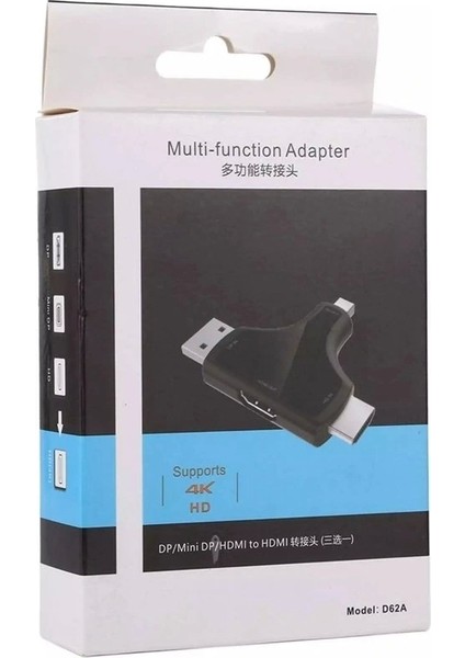 Mını Dp+Dp+Hdmı To Hdmı 4K Çevirici