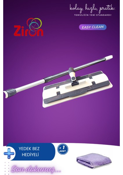 Yerden ve Yüzeyleri Temizleyen Mikrofiber Mandallı Yüzey Temizleme Seti