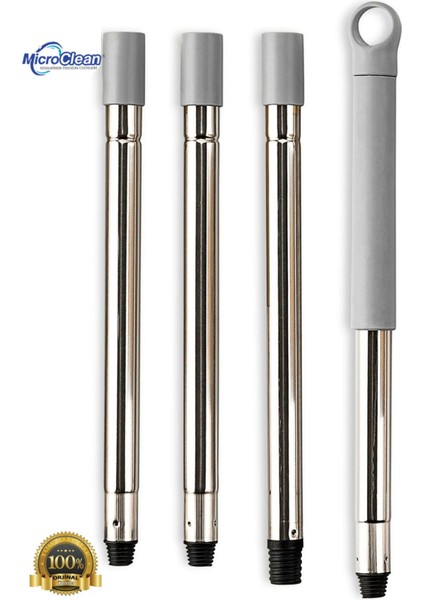 120 cm 4 Parça Özel Sap Seti, Pas ve Çek Paslara Uyumlu Fırça ve Mop