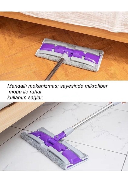 Mor Teleskopik Mikrofiber Paspas, Çok Amaçlı, Yedek Bezli ve Hediye ile Kullanılır. indirimleri