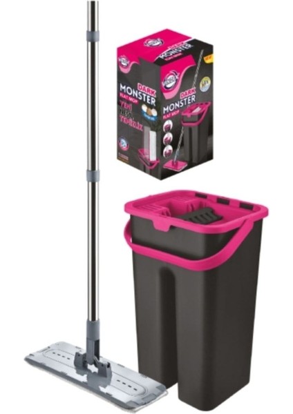 Yüksek Performanslı Kara Düz Temizlik Seti, Pratik ve Güçlü Temizlik Aleti