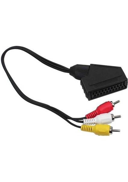 Scart Adaptör Dişi/rca Erkek 20 cm Kablo