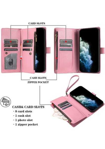 Xiaomi Poco F7 Ultra Pu Deri Cüzdan Fermuar Kart Yuvaları Için Kılıf Folio (Yurt Dışından)