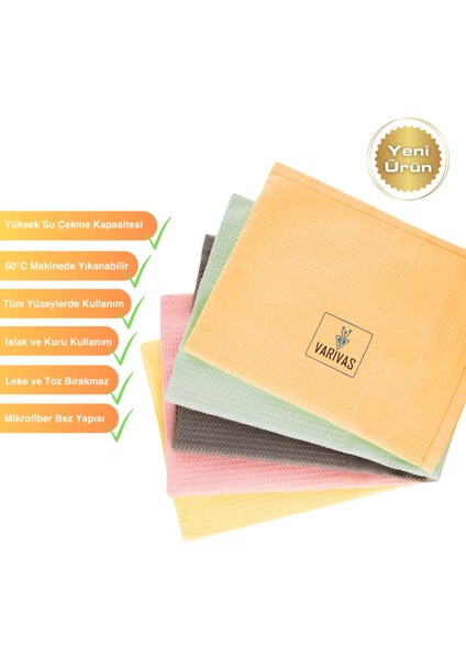 Yüksek Kaliteli Çok Amaçlı Microfiber Temizlik Bezi Seti, Yıkanabilir ve Dayanıklı