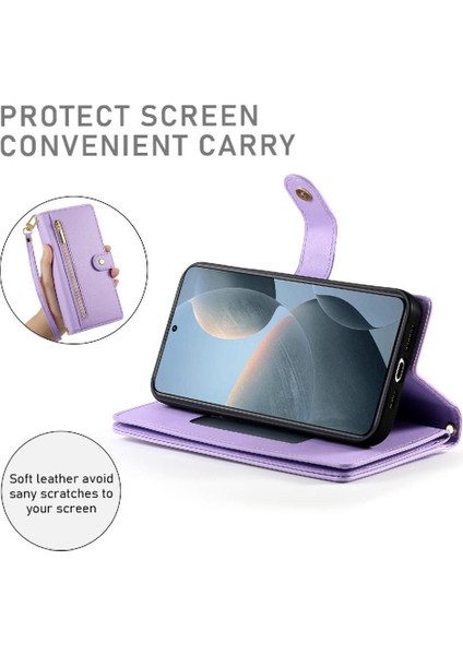 Xiaomi Poco F7 Ultra Crossbody Kayış Çok Fonksiyonlu Cüzdan Için Flip Case (Yurt Dışından)