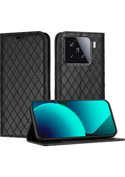 Xiaomi 15 Iş Cüzdan Manyetik Kabuk Flip Kart Yuvaları Tutucu Için Kılıf (Yurt Dışından)