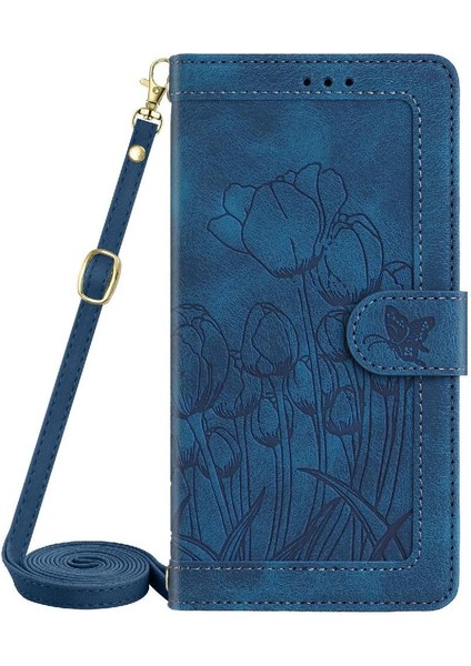 Xiaomi 15 Lale Kabartmalı Flip Case Manyetik Pu Için Moda Cüzdan Kılıf (Yurt Dışından) modelleri