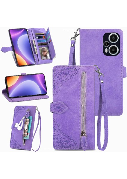 Xiaomi Poco F5 5g Flip Fermuar Tarzı Cüzdan Iş Için Kılıf Çok Renkli (Yurt Dışından)