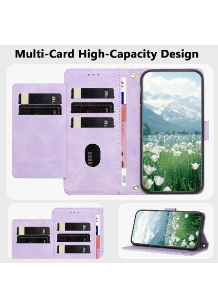 Xiaomi 15 Lale Kabartmalı Flip Case Manyetik Pu Için Moda Cüzdan Kılıf (Yurt Dışından)