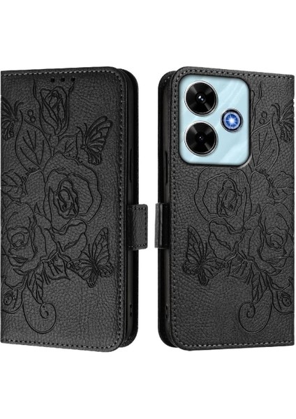 Kredi Kartı ile Xiaomi Poco M6 4g Pu Deri Manyetik Cüzdan Için Kılıf (Yurt Dışından)