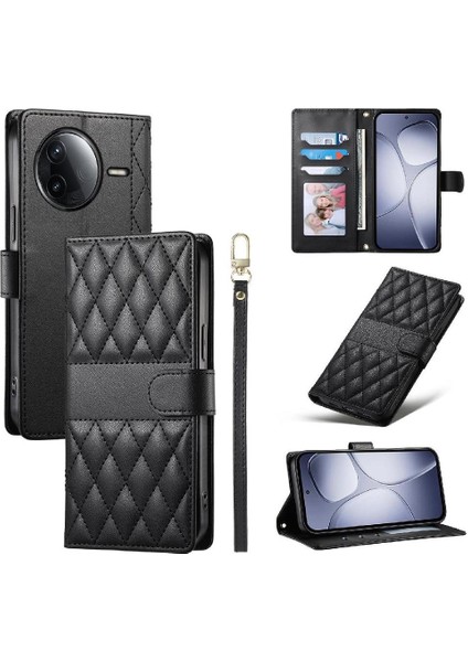 Xiaomi Poco F7 Ultra Zarif Deri Kılıf Için Flip Case Çift Sapanlar Cüzdan (Yurt Dışından)