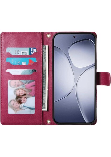 Xiaomi Poco F7 Ultra Zarif Deri Kılıf Için Flip Case Çift Sapanlar Cüzdan (Yurt Dışından)