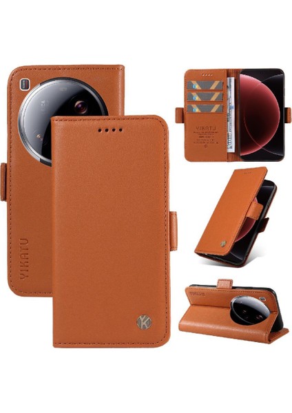 Kart Yuvaları ile Xiaomi 15 Ultra ve Zarif Logo Kabartma Için Flip Case (Yurt Dışından)