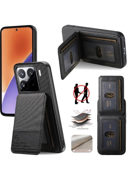 Xiaomi 15 Pro Cüzdan Rfıd Engelleme Deri Çanta Darbeye Dayanıklı Için Flip Case (Yurt Dışından)