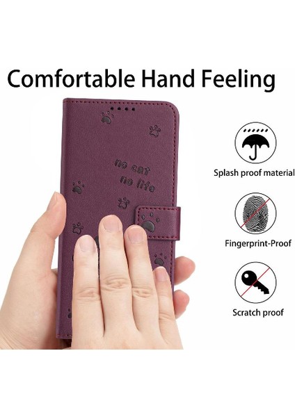 Xiaomi Poco F7 Ultra Sevimli Kedi Kart Tutucu Kickstand Deri Için Flip Case (Yurt Dışından)