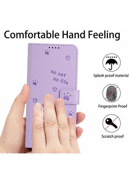 Xiaomi Poco F7 Pro Sevimli Kedi Kart Tutucu Kickstand Pu Için Flip Case (Yurt Dışından)