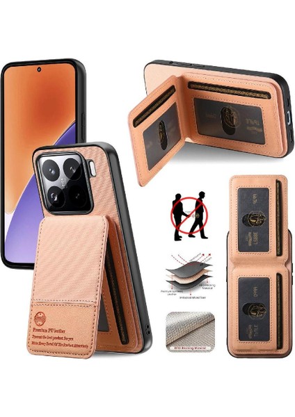 Xiaomi 15 Darbeye Dayanıklı Deri Çanta Cüzdan Rfıd Engelleme Için Flip Case (Yurt Dışından)