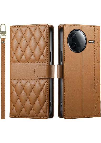 Xiaomi Poco F7 Ultra Zarif Deri Kılıf Için Flip Case Çift Sapanlar Cüzdan (Yurt Dışından)