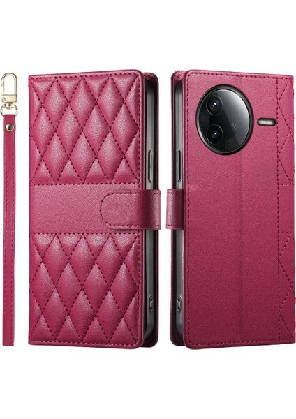 Xiaomi Poco F7 Pro Deri Kılıf Için Flip Case Çift Sapanlar Cüzdan Zarif (Yurt Dışından)