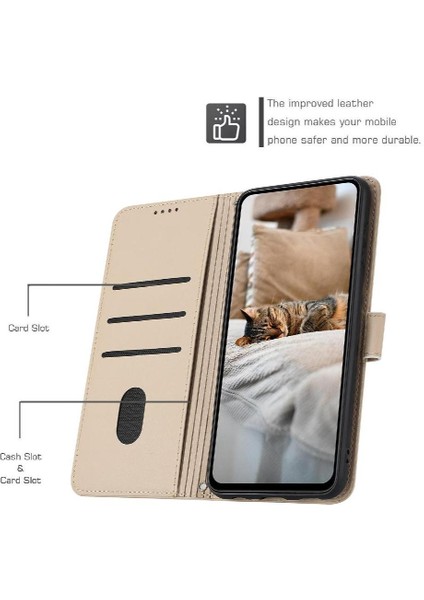 Xiaomi Poco F7 Pro Sevimli Kedi Kart Tutucu Kickstand Pu Için Flip Case (Yurt Dışından)