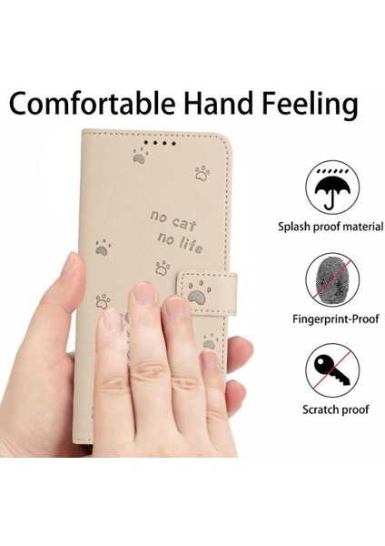 Xiaomi Poco F7 Pro Sevimli Kedi Kart Tutucu Kickstand Pu Için Flip Case (Yurt Dışından)