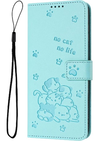 Xiaomi Poco F7 Pro Sevimli Kedi Kart Tutucu Kickstand Pu Için Flip Case (Yurt Dışından)