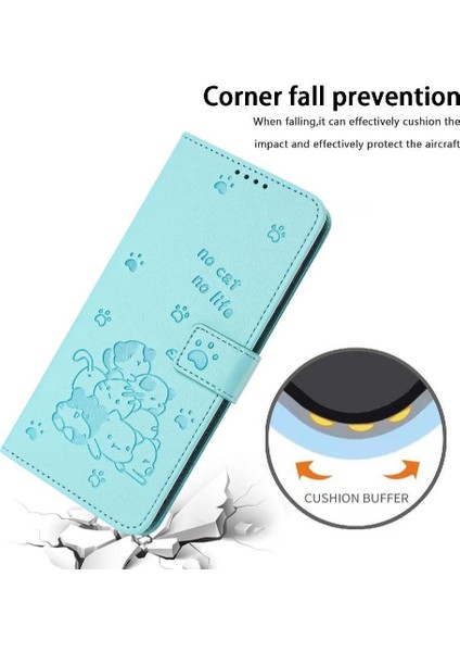 Xiaomi Poco F7 Pro Sevimli Kedi Kart Tutucu Kickstand Pu Için Flip Case (Yurt Dışından)