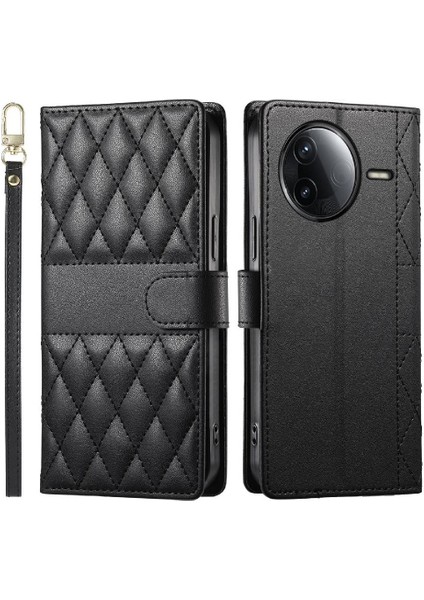 Xiaomi Poco F7 Pro Deri Kılıf Için Flip Case Çift Sapanlar Cüzdan Zarif (Yurt Dışından)