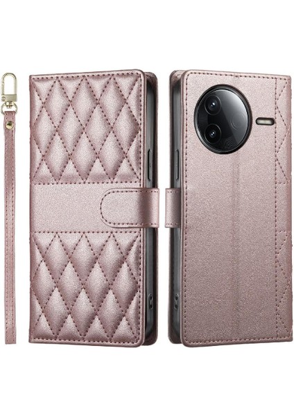 Xiaomi Poco F7 Pro Deri Kılıf Için Flip Case Çift Sapanlar Cüzdan Zarif (Yurt Dışından)