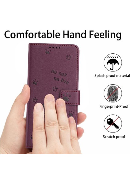 Xiaomi Poco F7 Pro Sevimli Kedi Kart Tutucu Kickstand Pu Için Flip Case (Yurt Dışından)