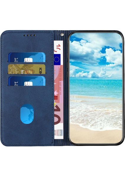 Xiaomi Poco F7 Pro Kickstand Pu Deri Kart Ekleme Için Flip Case (Yurt Dışından)