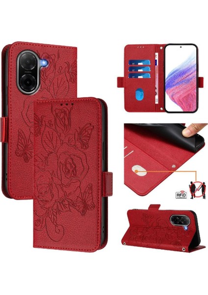 Kredi Kartı Yuvası Manyetik Cüzdan Pu Deri ile Xiaomi Poco C71 Için Kılıf (Yurt Dışından)
