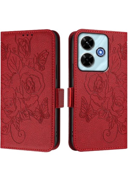 Kredi Kartı ile Xiaomi Poco M6 4g Pu Deri Manyetik Cüzdan Için Kılıf (Yurt Dışından)