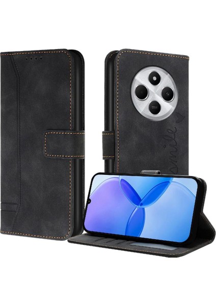 Xiaomi Poco C75 Flip Folio Cüzdan Manyetik Kapatma Kartı Pu Için Telefon Kılıfı (Yurt Dışından)