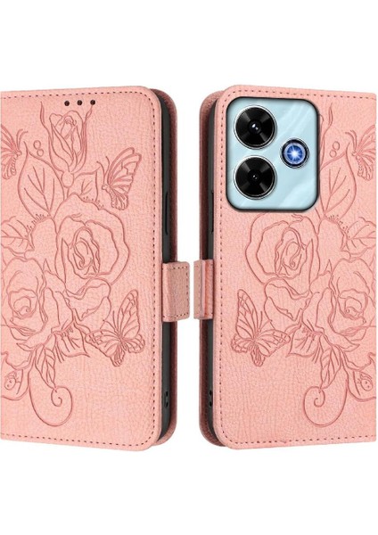 Kredi Kartı ile Xiaomi Poco M6 4g Pu Deri Manyetik Cüzdan Için Kılıf (Yurt Dışından)