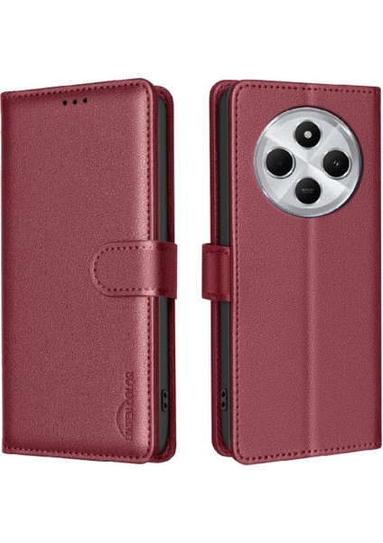 Xiaomi Poco C75 4g Pu Deri Manyetik Cüzdan Kart Tutucu Için Flip Case (Yurt Dışından)