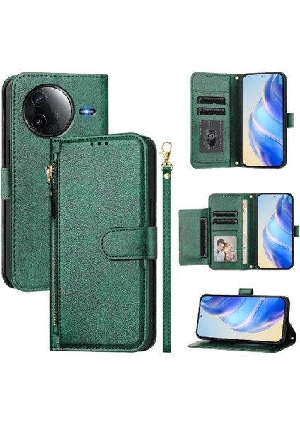 Xiaomi Poco F7 Pro 5g Için Flip Case Pu Deri Manyetik Kart Tutucu (Yurt Dışından)