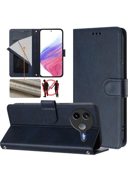 Xiaomi Poco F7 Pro 5g Manyetik Kapatma Cüzdan Için Klasik Tarzı Flip Case (Yurt Dışından)