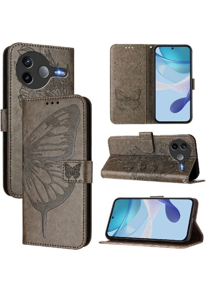 Xiaomi Poco F7 Pro 5g Için Kılıf Manyetik Kapak Çevirin Kabartma Kelebek (Yurt Dışından)