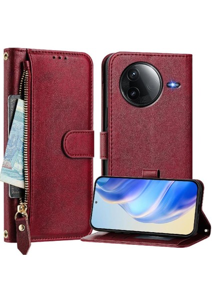 Xiaomi Poco F7 Pro 5g Için Flip Case Pu Deri Manyetik Kart Tutucu (Yurt Dışından)
