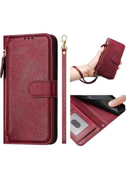 Xiaomi Poco F7 Pro 5g Için Flip Case Pu Deri Manyetik Kart Tutucu (Yurt Dışından)