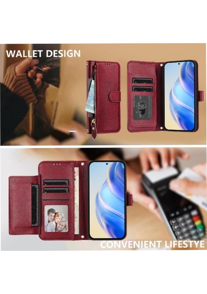 Xiaomi Poco F7 Pro 5g Için Flip Case Pu Deri Manyetik Kart Tutucu (Yurt Dışından)
