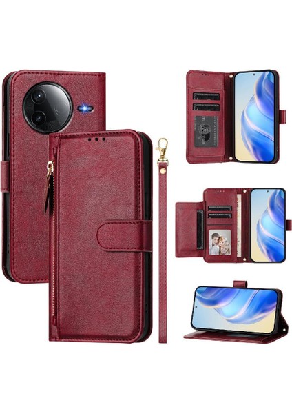 Xiaomi Poco F7 Pro 5g Için Flip Case Pu Deri Manyetik Kart Tutucu (Yurt Dışından)