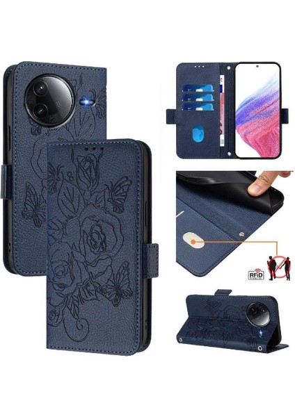 Xiaomi Poco F7 Pro 5g Için Kredi Kartı Yuvası Manyetik Cüzdan Pu (Yurt Dışından)